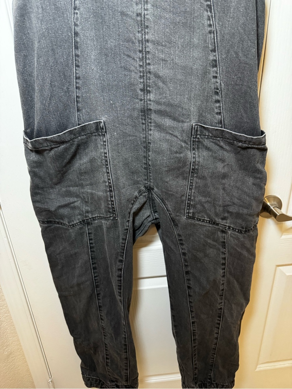 ❗️SALE Free People We The Free High Roller Overalls Faded Black Slouchy Jumpsuit - Picture 6 of 8